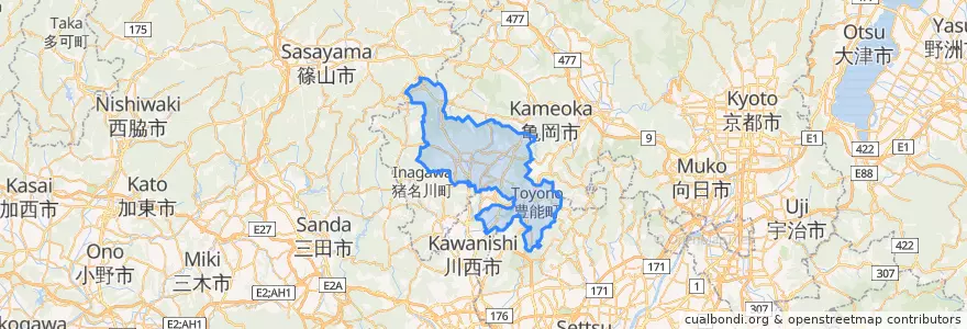 Mapa de ubicacion de 豊能郡.