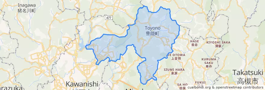 Mapa de ubicacion de 豊能町.