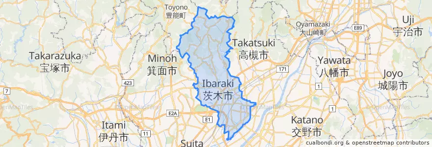 Mapa de ubicacion de 茨木市.