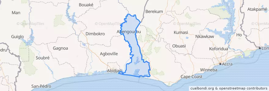 Mapa de ubicacion de Comoé.