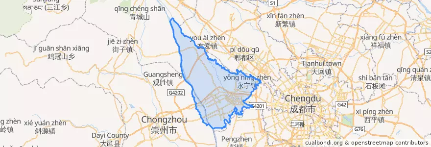 Mapa de ubicacion de 温江区.