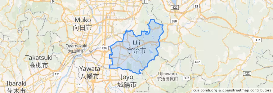 Mapa de ubicacion de Удзи.