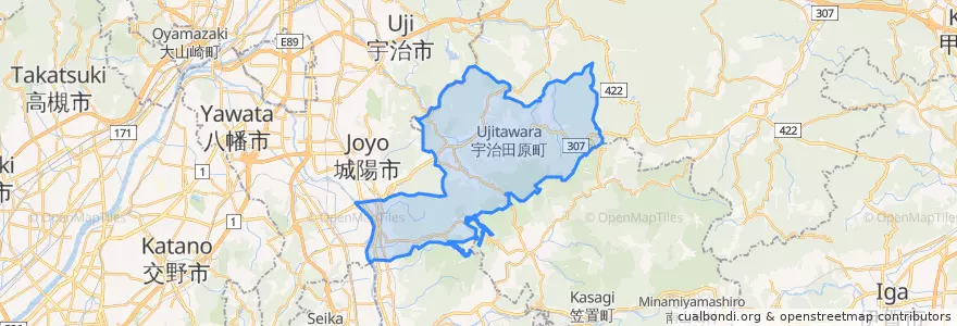Mapa de ubicacion de 綴喜郡.