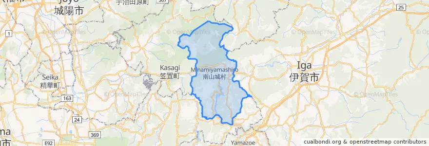 Mapa de ubicacion de 南山城村.