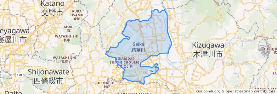 Mapa de ubicacion de 精華町.