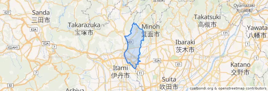 Mapa de ubicacion de 池田市.