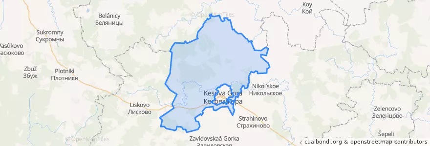 Mapa de ubicacion de Кесовское сельское поселение.