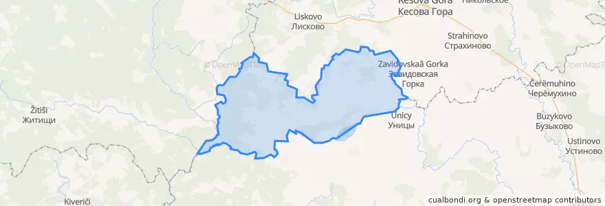 Mapa de ubicacion de Стрелихинское сельское поселение.