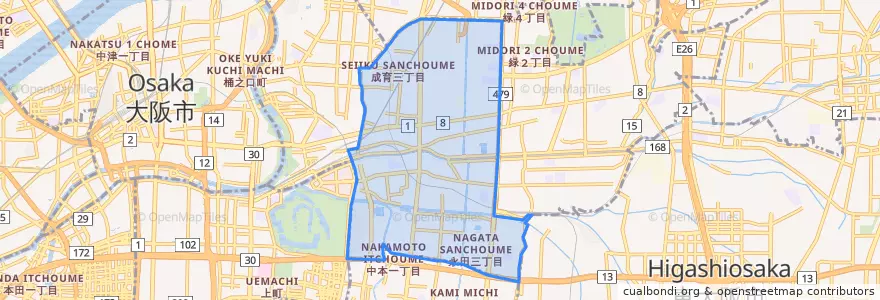 Mapa de ubicacion de 城東区.