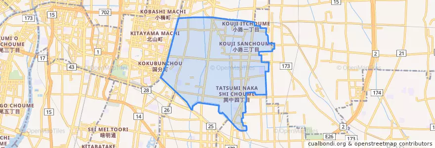 Mapa de ubicacion de 生野区.