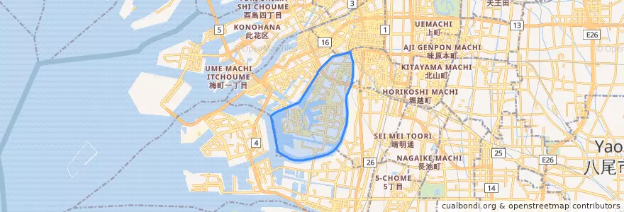 Mapa de ubicacion de 大正区.
