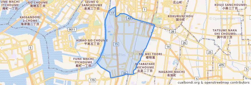 Mapa de ubicacion de 西成区.