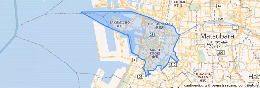Mapa de ubicacion de 堺区.