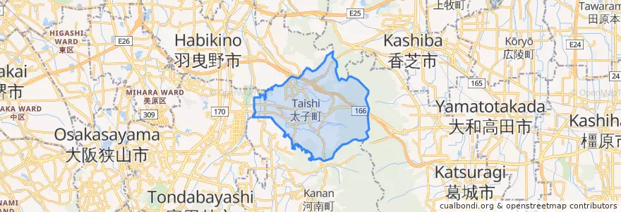 Mapa de ubicacion de 太子町.