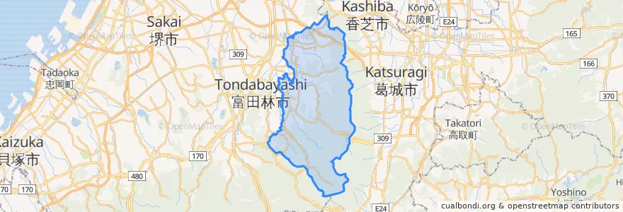 Mapa de ubicacion de 南河内郡.
