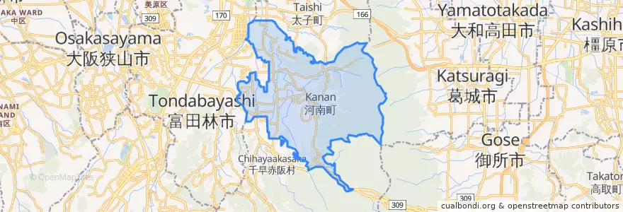 Mapa de ubicacion de 河南町.