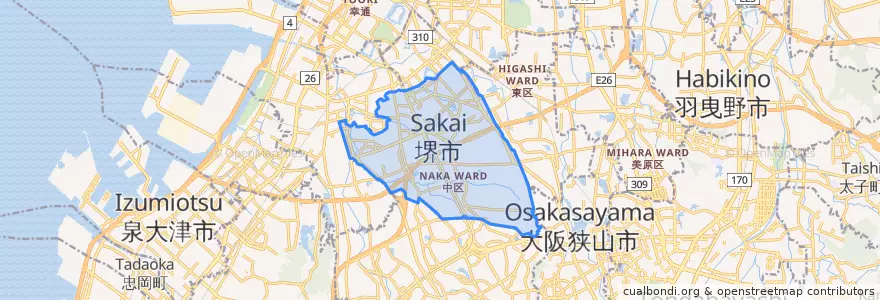 Mapa de ubicacion de Naka Ward.