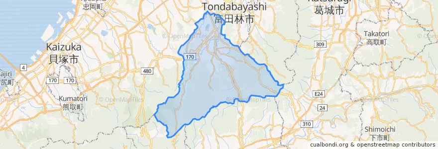 Mapa de ubicacion de Kawachinagano.
