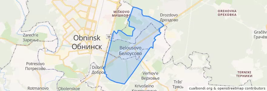 Mapa de ubicacion de городское поселение Белоусово.