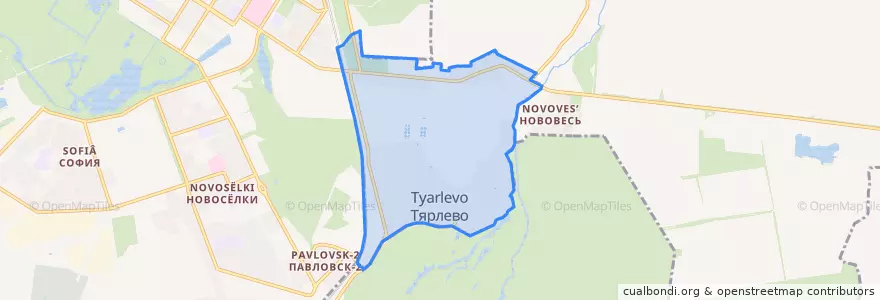 Mapa de ubicacion de Тярлево.