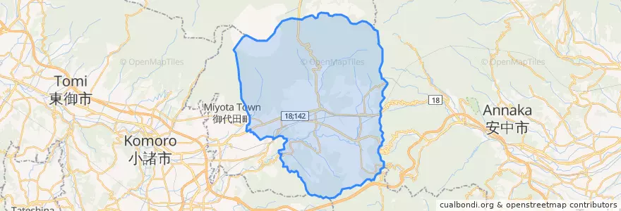 Mapa de ubicacion de 軽井沢町.