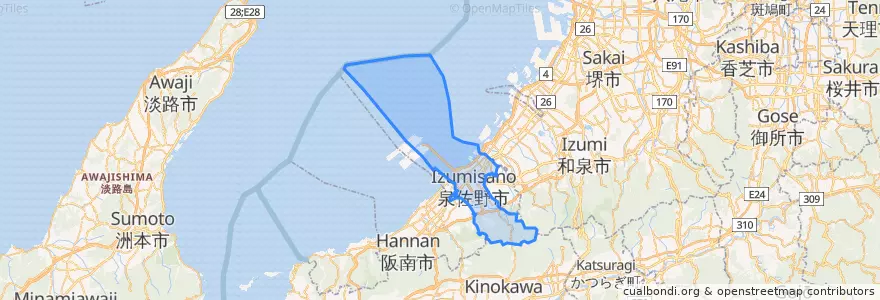 Mapa de ubicacion de 泉佐野市.