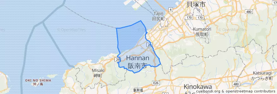 Mapa de ubicacion de 阪南市.