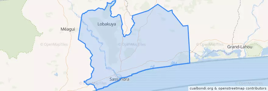 Mapa de ubicacion de Gbôklé.