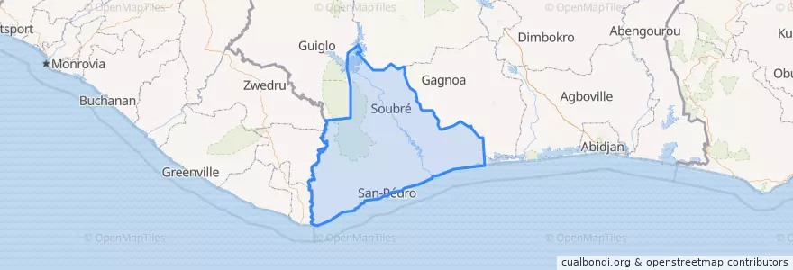 Mapa de ubicacion de Bas-Sassandra.