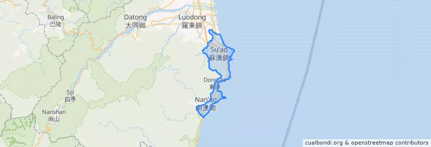 Mapa de ubicacion de Su'ao.