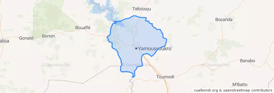 Mapa de ubicacion de Yamoussoukro.