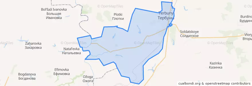 Mapa de ubicacion de Тербунский сельсовет.
