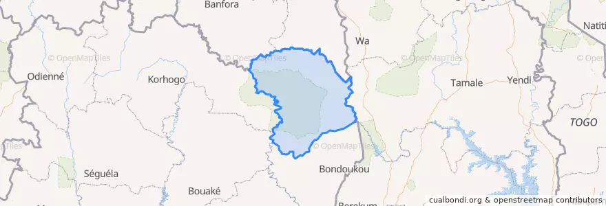 Mapa de ubicacion de Bounkani.