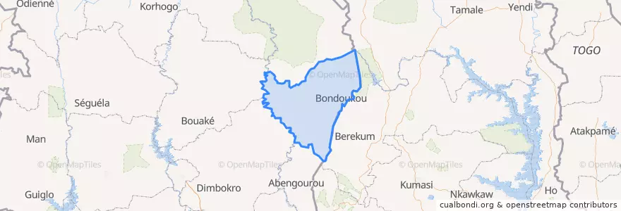 Mapa de ubicacion de Gontougo.