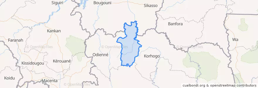 Mapa de ubicacion de Bagoué.
