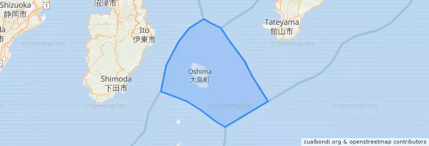 Mapa de ubicacion de 大島町.