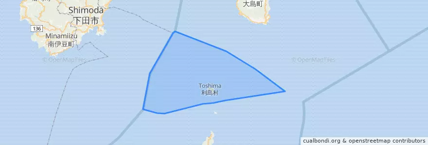 Mapa de ubicacion de 利島村.
