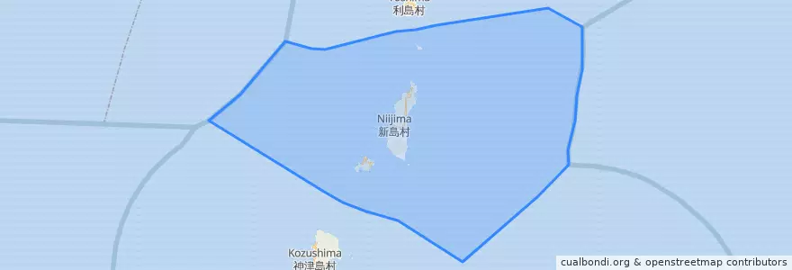 Mapa de ubicacion de 新島村.