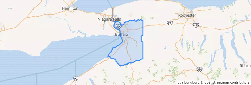 Mapa de ubicacion de مقاطعة إيري.