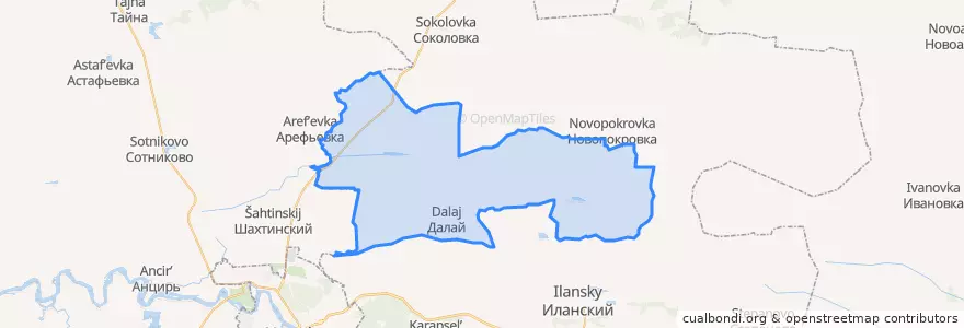 Mapa de ubicacion de Далайский сельсовет.