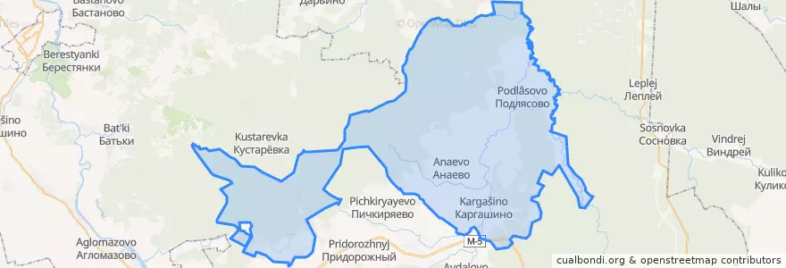 Mapa de ubicacion de Анаевское сельское поселение.