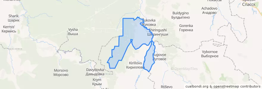 Mapa de ubicacion de Старобадиковское сельское поселение.
