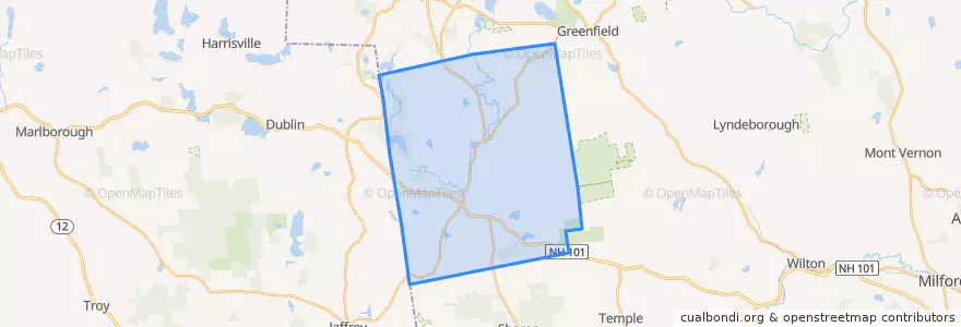 Mapa de ubicacion de Peterborough.