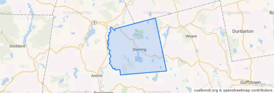 Mapa de ubicacion de Deering.