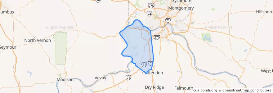 Mapa de ubicacion de Contea di Boone.
