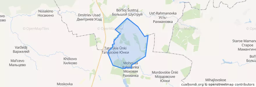 Mapa de ubicacion de Татарско-Юнкинское сельское поселение.