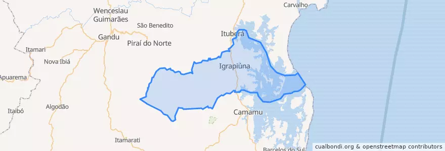 Mapa de ubicacion de Igrapiúna.