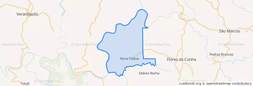 Mapa de ubicacion de Nova Pádua.