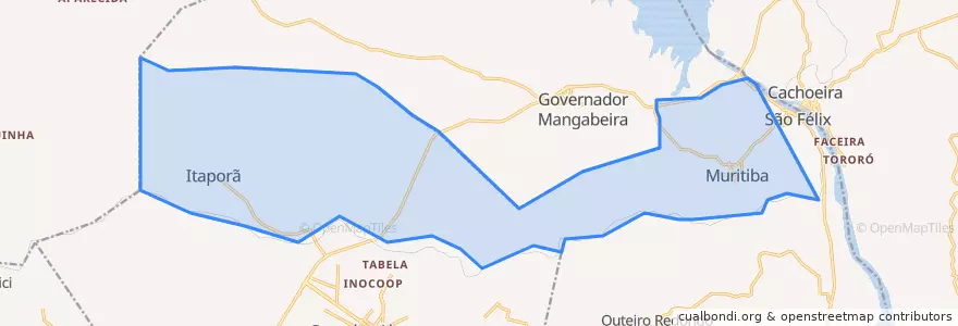 Mapa de ubicacion de Muritiba.