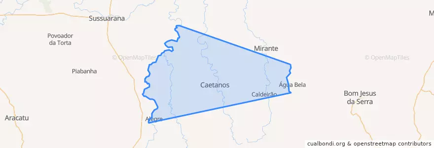 Mapa de ubicacion de Caetanos.